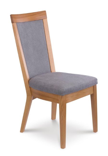 Szare krzesło do białego stołu - rozwiązanie minimalistyczne